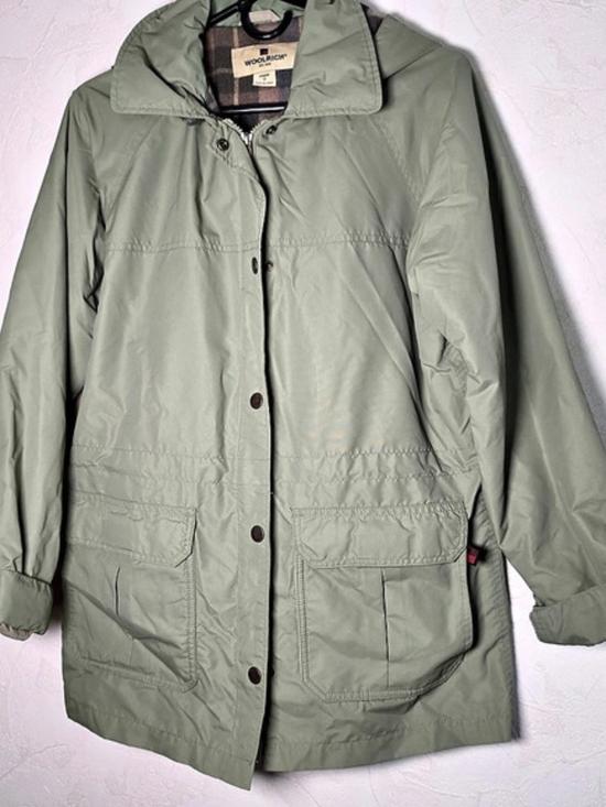 Woolrich Jackets & Blazers - Vintage Woolrich Mountain Parka Jacket Green Plaid Flannel Lined Pockets MEDIUM
